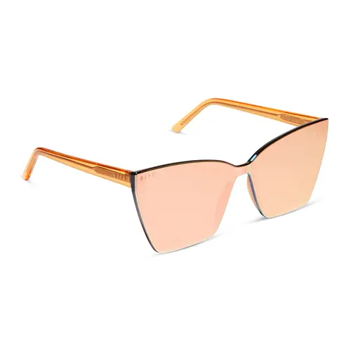 DIFF Goldie Oversized Cat Eye Sunglasses Mirrored Lens