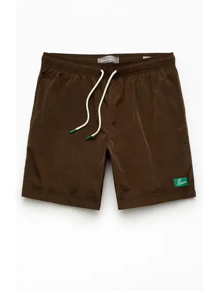 Pacsun Men's Brown Salt Solid 6" Volley Swim Trunks