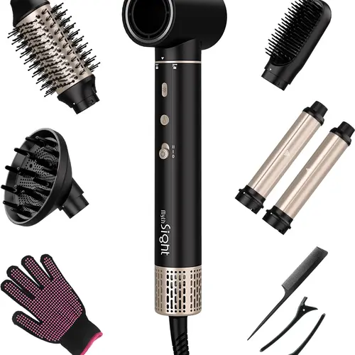StyleVibe 6-in-1 Air Style - 110,000 RPM High-Speed Dryer, Auto-Wrap Curler, Volumizing Blower Brush, Curling Tool for Smooth Frizz-Free Blowouts, No Heat Damage, Women's Perfect Gift,back to school,back to school haul