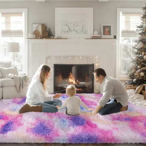 MUGORN Plush Carpet - Back to School, Minimalist Watercolour Design, Durable, Upgraded Non-Slip, Comfy Warm Indoor Rug for Kid Room, Bedroom Decor, Soft Household Textile