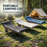 Sweetcrispy S-Folding Camping Cot with Mattress, Heavy Duty Folding Sleeping Cot, Portable bed Cots for Traveling, Camp,summerwins Lightweight Foldable