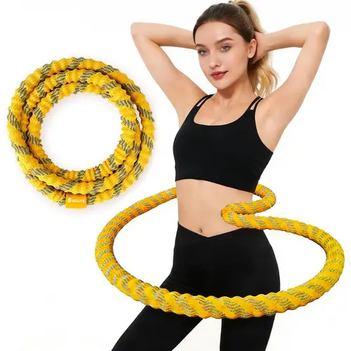 Soulyis Spring-Loaded Weighted Hula Hoop - Portable Silent Anti-Pinch Fitness Exercise Equipment for Core Strength Enhancement, Gym Workout Training Gear, Easy-Carry Home Use