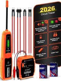 Automotive Circuit Tracer & Short Open Finder  6-42 VDC cable open and short finder ,with Flexible Probe, Red/Green LED, Fuse Adapter Kit, Automotive Continuity Tester for Car DIY Repair