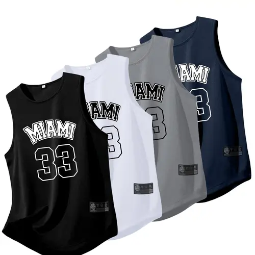 4-Pack Men's Polyester Micro-Elastic Breathable Muscle Tank Tops, Sleeveless Gym Tops, Sports Tank Tops, Durable Fitness Apparel for All Seasons, Suitable for Running, Gym and Workout