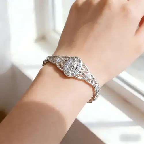 Women's Copper Silver-Plated Bracelet - Hypoallergenic, Non Tarnish Jewelry, Trendy Fashion Accessories, Gifts for Women