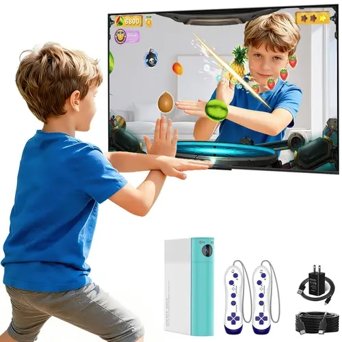 AR Gaming Console Toy - Plastic Portable Game Console for Kids (Ages 3-12) with Cable, Gaming System for Family Indoor Game Night Gadget, Parenting Activity Essential