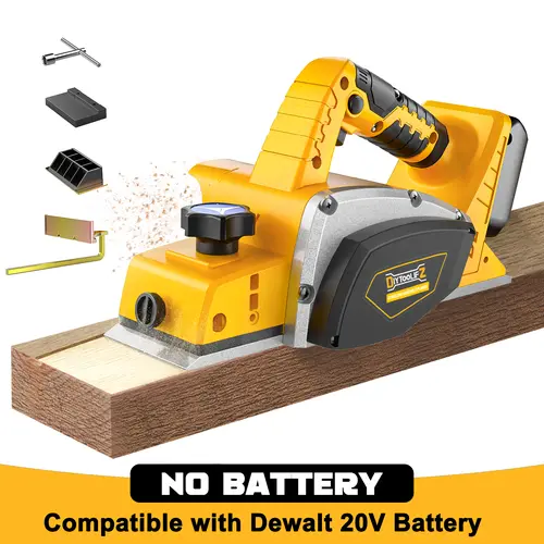 Cordless 3-1/4" Electric Wood Planer Compatible with Dewalt/Milwaukee Battery (No Battery!!) 15000RPM Power Wood Planer for Woodworking Carpentry and Home DIY Edge toolupgrade