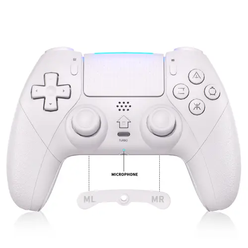 YUYIU Anti-Stick Drift Wireless Game Controller for PS5/PC Video Games - Programmable Macro Keys, 6-Axis Gyro, Dual Vibration, Turbo, Trackpad, Bluetooth 5.0, 3.5mm Audio & Mic, Console Gamer Accessories, Gaming Stuff