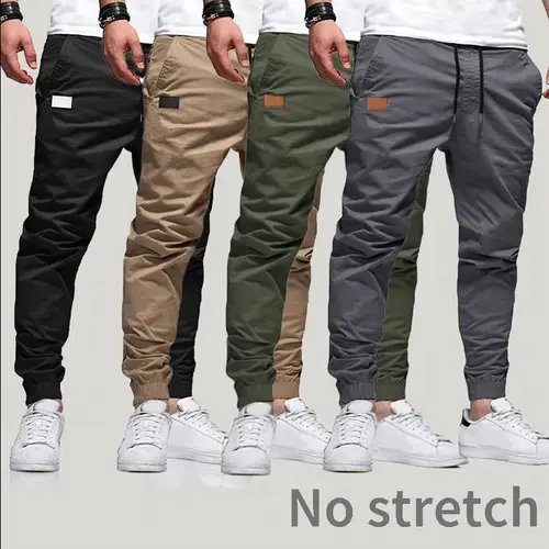 Men’s 3/2/1 Pack Casual Non-Stretch Jogger Pants – Khaki, Gray & Black – Elastic Waist with Drawstring, Ribbed Cuffs, PU Patch Detail – Lightweight 100% Polyester Fabric – Perfect for streetwear, travel, everyday wear – Sizes S–3XL. We recommend choosing