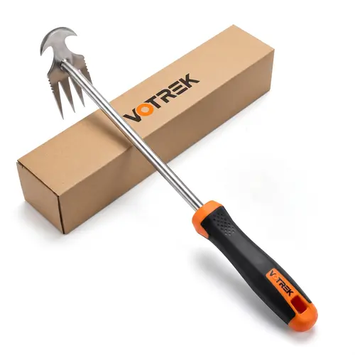 Votrek Manual Weed Removal Tool Hoes & Rakes - Portable Garden Grass Remover with Rubber Grip, 13.3" Reach Pull, Dig Grass Roots, Pry Dandelion Roots for Backyard Vegetable Garden Uprooting