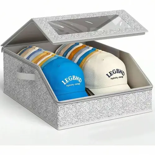 Sturdy Rectangular Cardboard Hat Storage Bin - Durable Organizers for Baseball Caps, Household Storage Organiser Boxes Holds Up To 24 Caps for Closet, Bedroom (2026)
