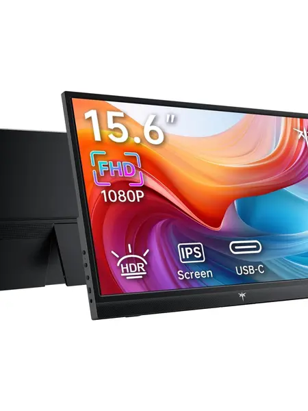 Ktc 15.6" FHD 1080P 60Hz IPS Portable Monitor - Slim Second Screen, HDR10, Built-in Speakers, HDMI/Type-C, Tech Gadgets, Tools and Gadgets, Work Accessories