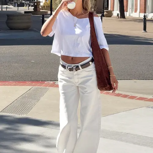 Women's Casual Basic Solid Color Scimitar Pants, Loose Fit Baggy Denim Jeans, Wide Leg Jean, Comfortable and Versatile, Perfect for Everyday Wear, Bottoms