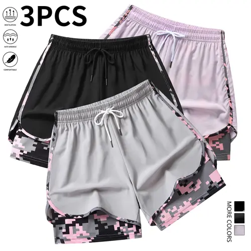 3-piece set: women’s yoga shorts with lining, summer running women’s sports shorts, fitness training shorts, gym wear,summerwins