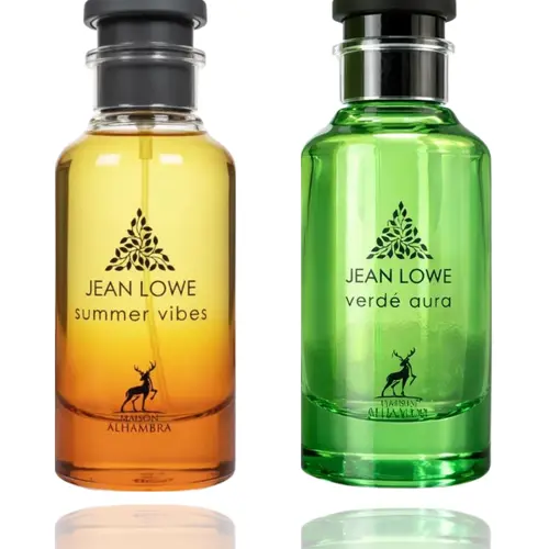 Lattafa Jean Lowe 2-Piece Fragrance Set - Summer Vibes & Verde Aura, Fruity & Green Herbal Scents, Unisex Cologne Set for Adults