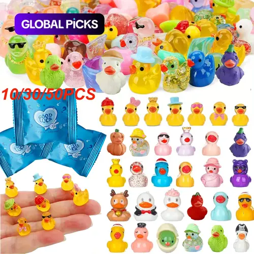 Mini Resin Duck Figurines, Cute Duck Design, Ornaments, Animal Decorations, Decorative Home Ornament, Surprise Gift Bags, Perfect for Parties, Home Decor, Birthday Gifts, Fairy Garden Decoration, Decorative Piece #GLOBAL PICKS
