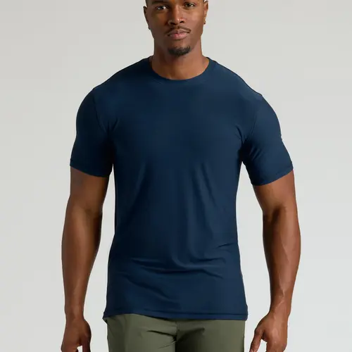 True Classic Men's Tall Active Crew Neck 2.0 – Stretch Performance Fit, Moisture-Wicking, Odor Control, Extended Length for Taller Builds