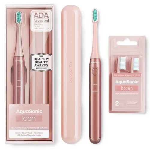 Icon Electric Toothbrush and Replacement Brush Heads Bundle - Pick Your Color! | AquaSonic
