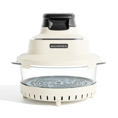 4-in-1 Glass Airfryer Countertop Oven - 2.5qt Snack Size Dual Pots, 4.5qt Family Batch Capacity, Non-Toxic Coating, 4 Power Modes, Maxcrisp Crunch, Bake in Glass Pot, Ideal for Family Dinners, Parties