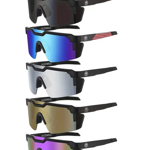 5 Counts Heatwave Style Large Frame Cycling Sunglasses, Polarized Uv400 Uv Protection Sports Goggles, Lightweight Design Windproof Feature Outdoor Activities Eyewear for MTB Road Bike Running Cycling Gear