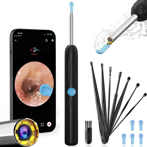 Ear Wax Removal - Earwax Remover Tool with 6 Pcs Ear Set - Ear Canal Cleaner with 1080P Camera - Ear Cleaning Kit with 6 Ear Spoon - Ear Camera for iOS & Android #fathersdaygift,back to school,back to school haul