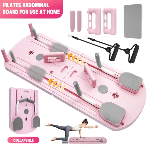 Foldable Pilates System - 8-in-1 Multifunctional Pilates Home Gym Equipment, Space-Saving Gym Gear with 24 Non-Slip Feet for Workouts for Flat Tummy, Home Use