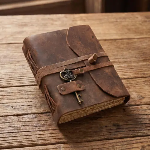 Cuero Vintage Leather Journal - Antique Handmade Leather-Bound Notebook with Deckle Edge Paper, Unique Gifts for Men, 5x7 in Office Stationery Sketchbook/Diary