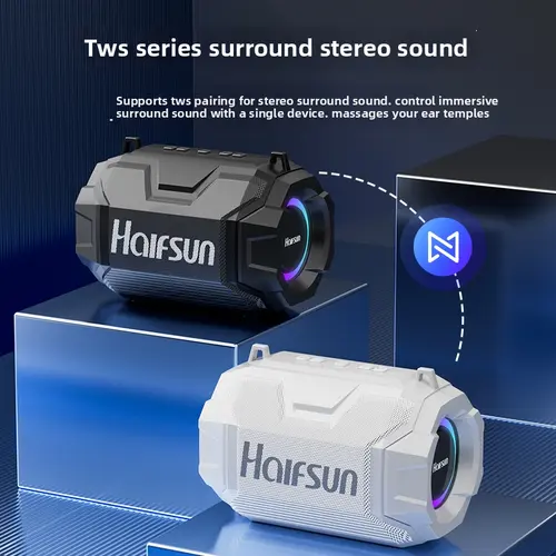 Claison T9 Mini Wireless Speaker - Compact Portable Rechargeable Bluetooth Multifunctional Device, Colorful RGB LED Light, Multi-Device Compatible, Parallel Connection Support, Outdoor Picnic Use, TikTok Shop Back to School