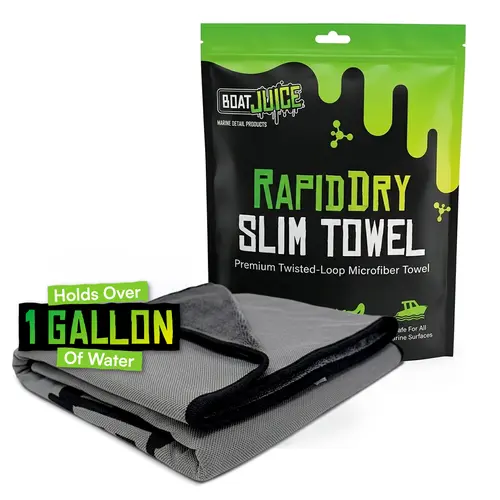 Boat Juice RapidDry Slim Twisted-Loop Towel - Ultra-Absorbent Boat Drying Towel Made With A Twisted-Loop Microfiber Weave, 800 GSM Premium Microfiber