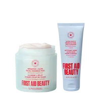 First Aid Beauty Facial Radiance Pads + Gentle Face Cleanser TikTok Exclusive Makeup Prep Bundle for Bright, Smooth + Glowing Skin
