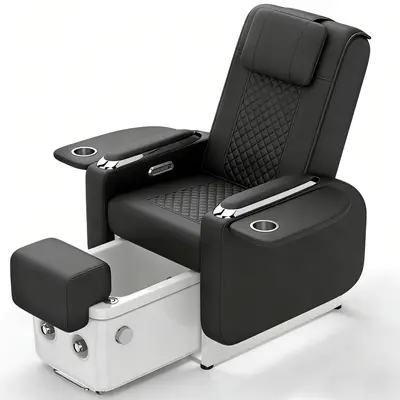 Artist Hand Spa Chair with Foot Spa Basin Manicure Massage Electric Recline 4-Head Back Massage Hot Cold Water Controls LED Light Jet Tub Fast Drain Pump Pull-Out Bowl