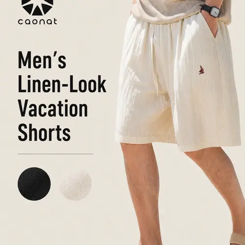 Men's Relaxed-Fit Casual Shorts, Lightweight Breathable Fabric, Adjustable Waist, Everyday Comfort, Sizes S/M/L