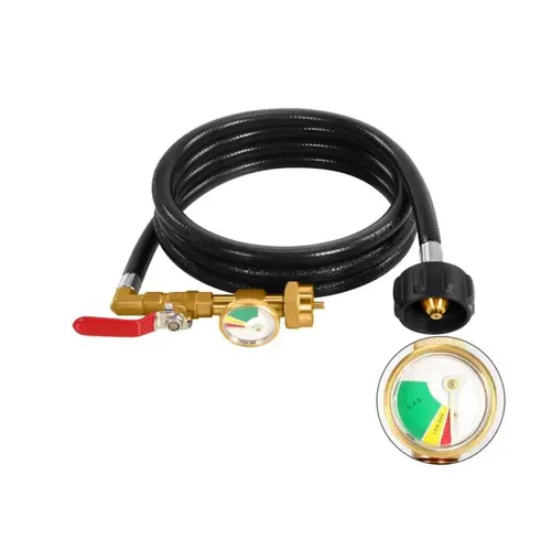 3FT Rubber Propane Refill Adapter Hose for 1 lb Tanks - 350 psi, Refillable Cylinder Connector for Outdoor Users’ Camping, Tailgating, Outdoor Cooking, Heating Needs