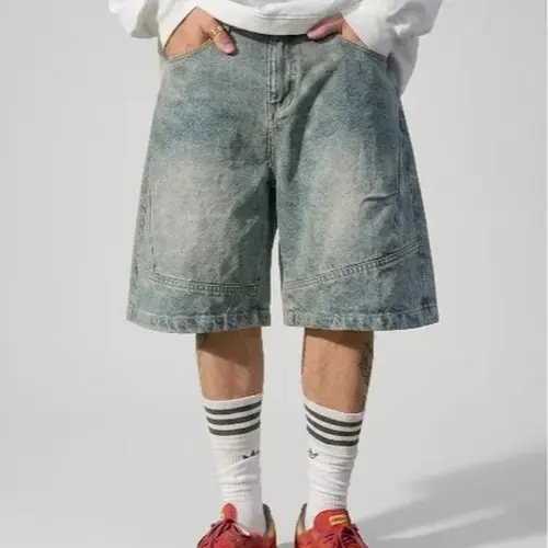 CAONAT Men’s Denim Shorts – Loose Fit Casual Jean Shorts, Lightweight Summer Streetwear Shorts for Daily Wear, Baggy Jorts,summervibes Pants Classic