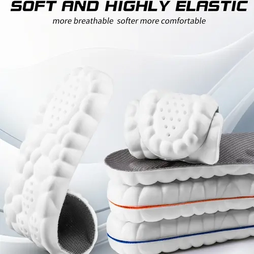 Cloud Soles for Men & Women, Anti-Fatigue 4D Cloud Soles, Shock Absorption Soft Memory Foam Insoles, Foot Pain Relief, Soft Elastic Insoles, Shock Absorbing Insole