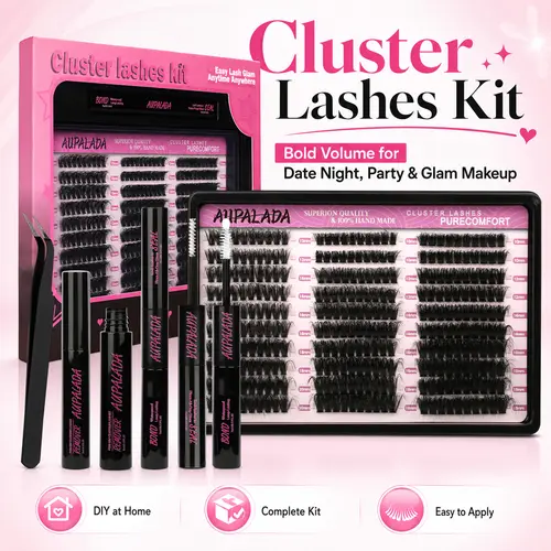 Lash Clusters 60/80/100P Invisible Band DIY Lashes - Individual Clusters or Full Kit to Customize! -Wet Look Waterproof Eyelash Extension Wispy Manga  Lashes  lash look Medusa Lash  lash TikTok Shop,back to school