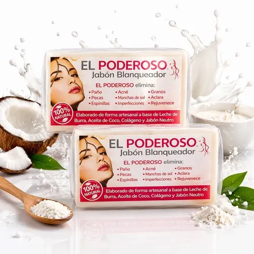 2 Pack - El Poderoso Jabon Handmade Soap  El Poderoso Skincare 100g Go