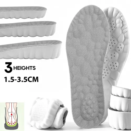 2pairs Comfort Height Increasing Insoles for Men Women– 4D Cloud Insoles, Shock Super Soft Comfort Elevator Inserts with Memory Foam Heel Lift ( 1.5CM/2.5CM/3.5CM)