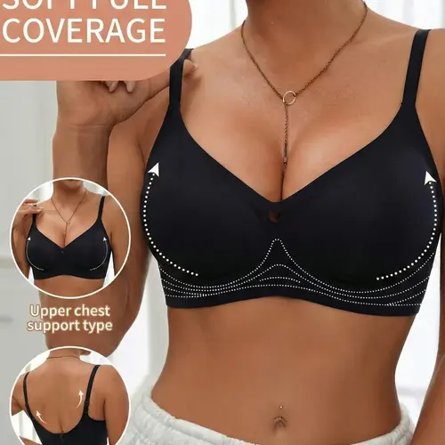 Women's Seamless Smooth Wireless Jelly Bra, Casual Comfy Bra, Minimalist, Full Coverage, High Elasticity, Anti-Sagging, Underwire-Free, Comfortable Lined Bra for All Seasons