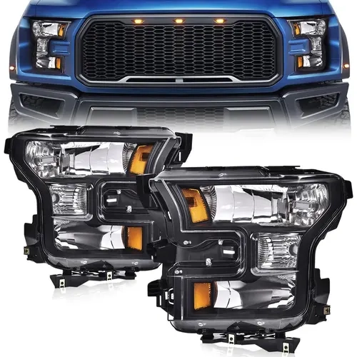 Clear Lens Corner Black Housing Headlights HeadLamps Cars Accessories 