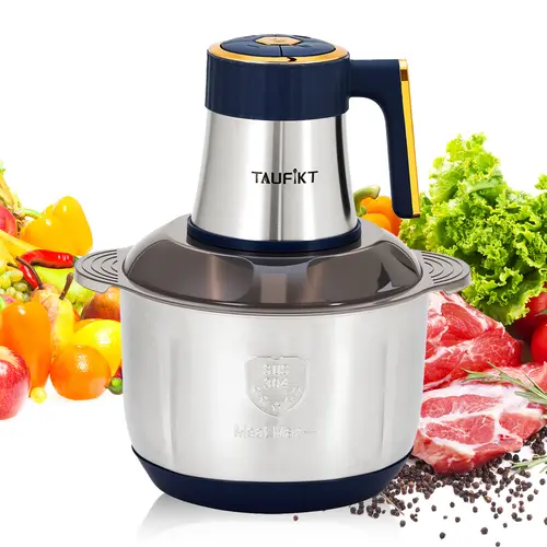Stainless Steel Electric Meat Grinder, 5L Home Food Processor, Multifunctional Chopper Slicer, Kitchen Gadgets