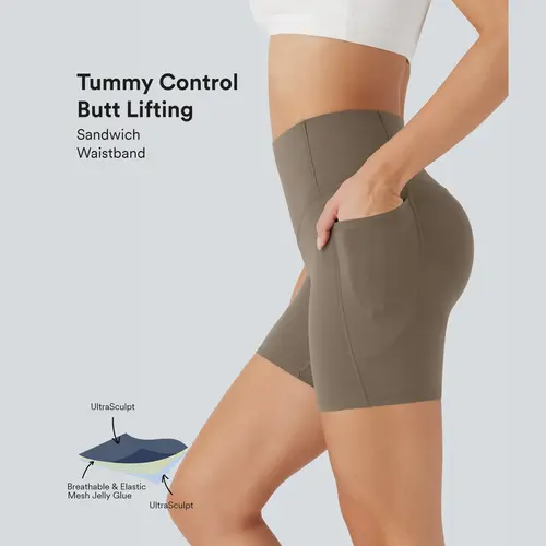【Creator’s Pick】Halara UltraSculpt High Waisted Butt Lifting Tummy Control Pocket Shaping Training Biker Shorts 5"/7" #BackToSchool
