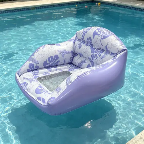 Large Inflatable Water Sofa, Tropical Style Float with Cup Holder, Minimalist Pool Chair, Outdoor Use, Summer Pool Float, Inflatable Pool Lounge, Pool Float Lounger, Pool Floatie, Pool Floaties, Pool Float Chairs