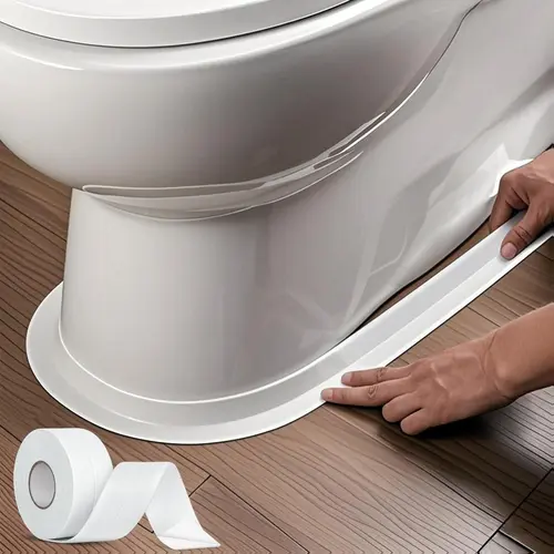 White Self-Adhesive Waterproof Caulk Tape (1pc, 3.2m) - Flexible Tape, Stretchable, Super Strong Sealing Adhesive, Leak Proof Seal for Bathroom Edges, Kitchen Sinks, Tubs, Seamless White Look All-Season Home Bathroom Gadget