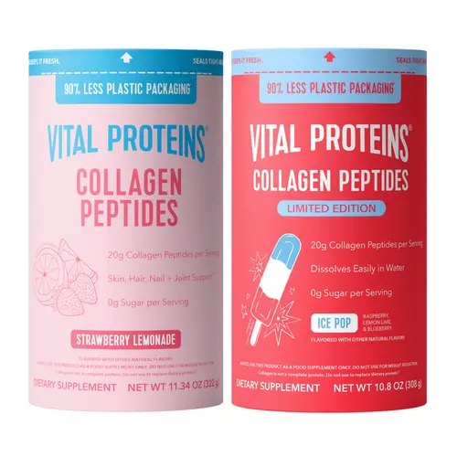 Vital Proteins Collagen Peptides Powder, Summer Flavor Bundle (Strawberry Lemonade & Ice Pop), 10.5 oz Each