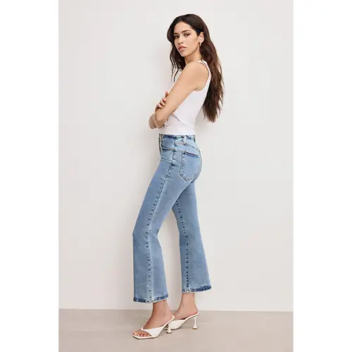 GOOD LEGS CROP MINI BOOT JEANS | BLUE670