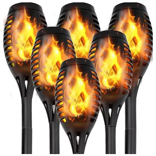MAGGIFT 12-Pack Solar Torch Lanterns - Dusk-to-Dawn Auto, Portable Stake-In Setup, Flickering Flame, Waterproof ABS Solar Landscape Lighting, Outside Patio Lights for Backyard Home Decor