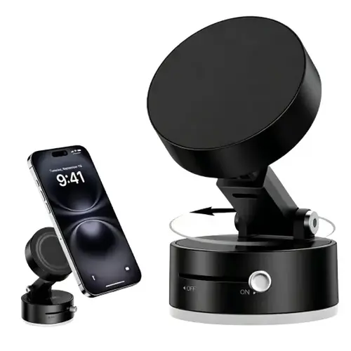 Joytutus 360° Rotatable Vacuum Suction Cup Phone Holder for Car - Strong Suction, Compact, Portable, Folding, Landscape-Portrait Switch - Cars Accessories for Mirrors, Automotive Interior Accessory