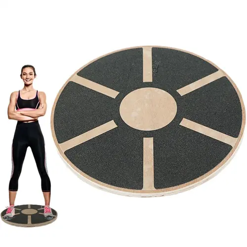 Summerwins Wooden Wobble Board, 360° Rotation Non-Slip Workout Equipment for Enhancing Core Stability, Full Range of Motion, Supports Recovery & Stability Training
