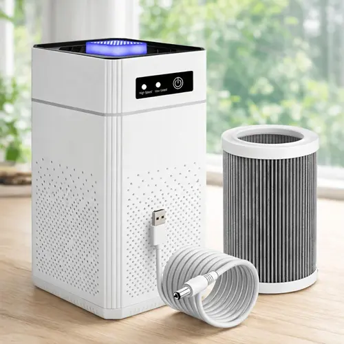 Large Room Air Purifier with HEPA Filter, 1291 Sqft Coverage, ABS Ionizer, Nightlight, USB Port, Cordless, 34dB Quiet for Smoke, Allergies, Pet Dander Odor, Bedrooms & Home#DealsForYouDays